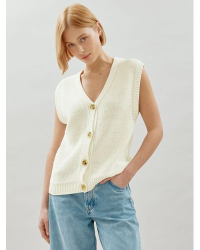 Albaray Relaxed Knitted Waistcoat - White