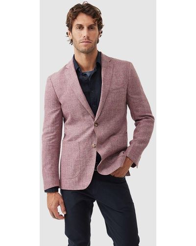 Rodd & Gunn Cascades Slim Fit Wool & Linen Blend Blazer - Purple
