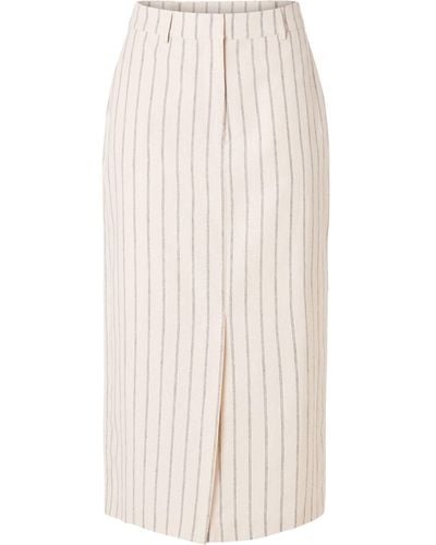 SELECTED Hilda Stripe Pencil Skirt - White