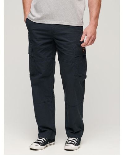 Superdry Organic Cotton Cargo Trousers - Blue