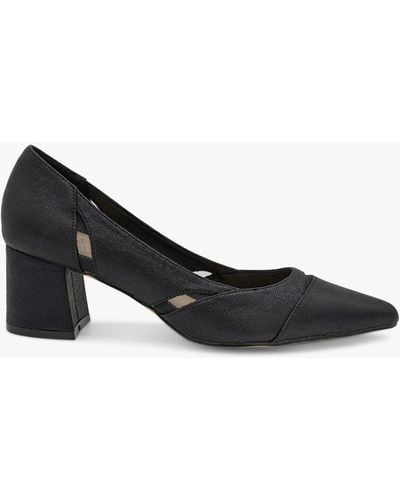 Paradox London Kaira Shimmer Court Shoes - Black