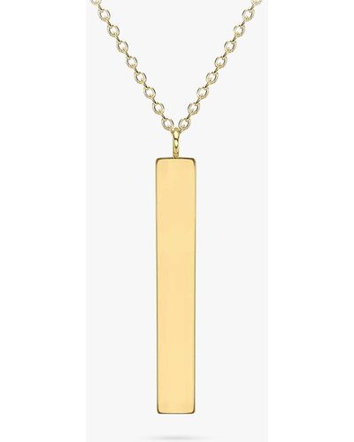 Ib&b Personalised 9ct White Gold Vertical Bar Pendant Necklace
