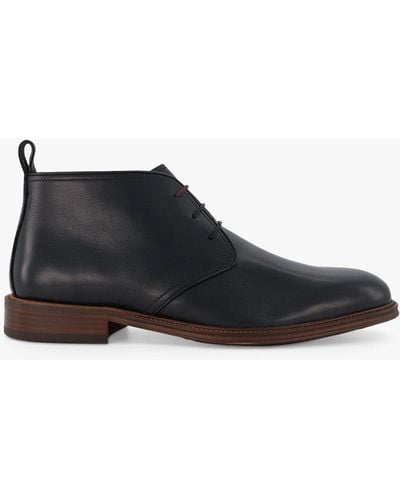 Dune Coopper Leather Chukka Boots - Black