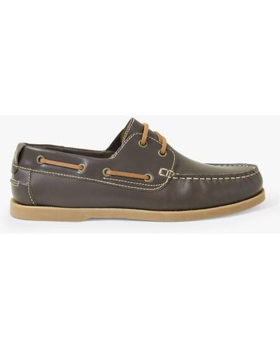 Crew Austell Leather Boat Shoes - Brown