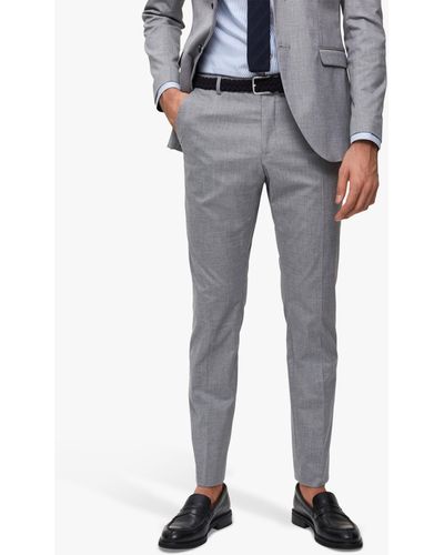 SELECTED Slim Fit Suit Trousers - Grey