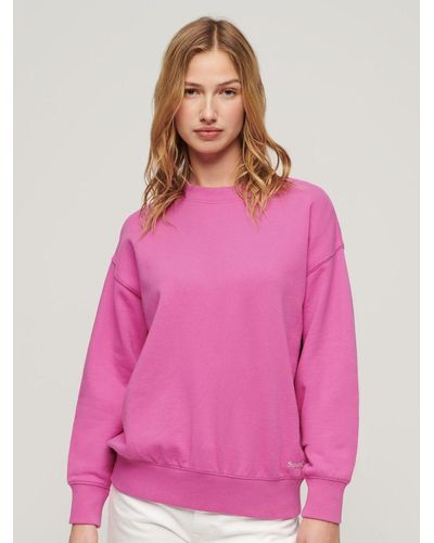 Superdry Essential Boxy Fit Logo Sweatshirt - Pink