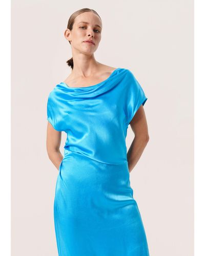 Soaked In Luxury Seleena Short Sleeve Maxi Dress - Blue