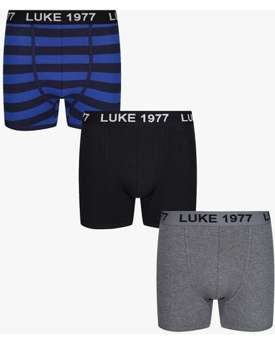 Luke 1977 Niter Cotton Blend Boxers - Blue