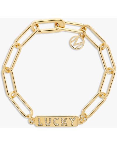 Melissa Odabash Crystal Lucky Chain Bracelet - Metallic