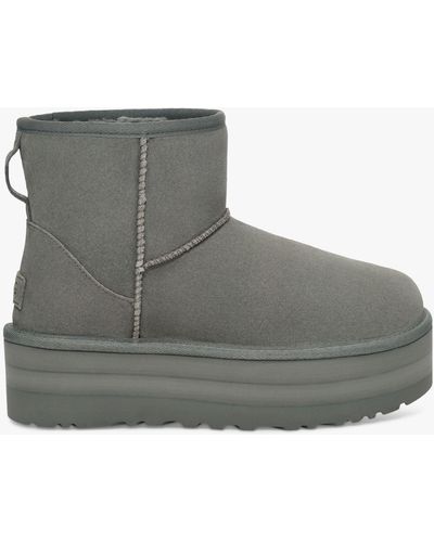 UGG Class Mini Suede Flatform Ankle Boots - Grey