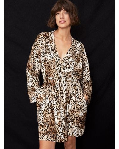 Baukjen Inu Ecovero Leopard Print Robe - Black