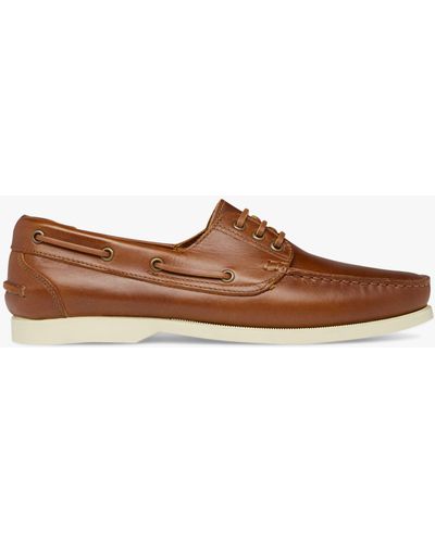 Oliver Sweeney Seville Leather Moccasin Boat Shoes - Brown
