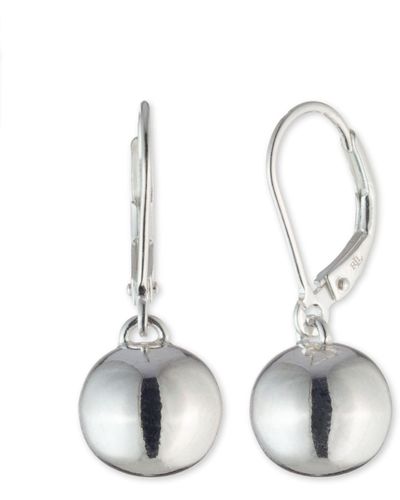Ralph Lauren Lauren Sterling Silver Ball Drop Earrings - White