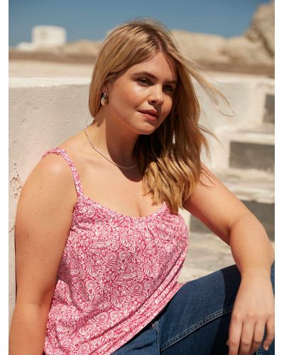 Live Unlimited Paisley Jersey A-line Cami - Pink