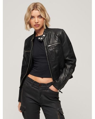 Rylee leather cheap biker jacket