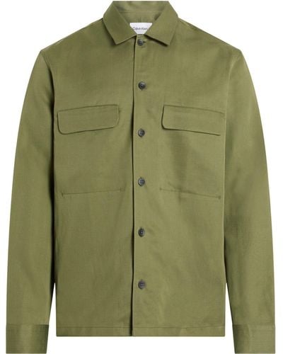 Calvin Klein Linen Shirt Jacket - Green