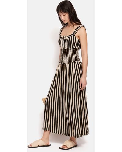 Jigsaw Striped Cotton Slub Jersey Maxi Dress - White