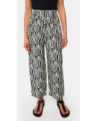 Whistles Checkerboard Tiger Print Wide Leg Trousers - Multicolour