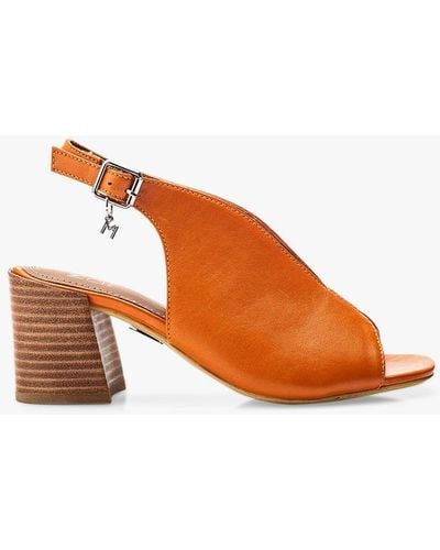 Moda In Pelle Lonnia Leather Block Heel Sandals - Brown