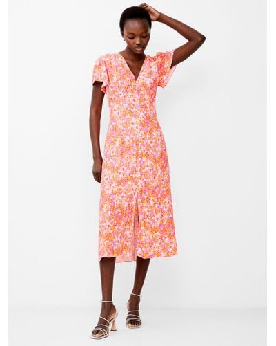French Connection Cass Delphine Midi Dress - Pink