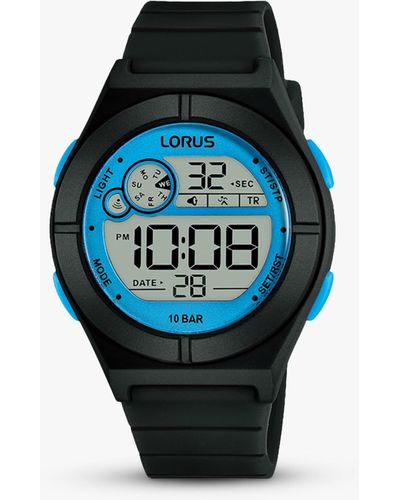 Lorus R2361nx9 Digital Silicone Strap Watch - Blue