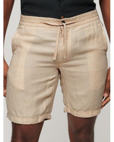 Superdry Drawstring Linen Shorts - Natural