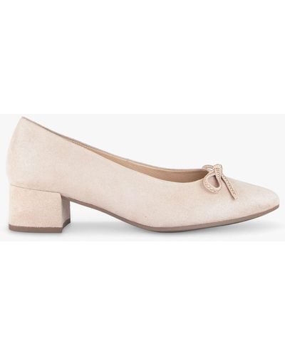Gabor Hurworth Suede Bow Detail Pointed Court Shoes - Pink