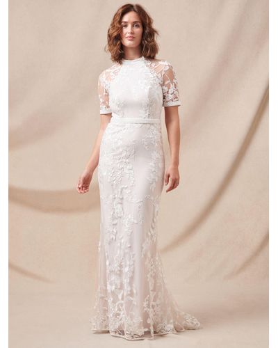 Phase Eight Poppy Embroidered Wedding Dress - Natural