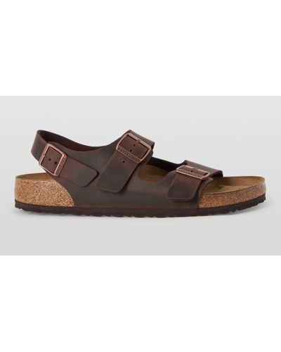 Birkenstock Milano Leather Footbed Sandals - Brown