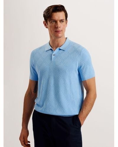 Ted Baker Ventar Regular Short Sleeve Polo Shirt - Blue