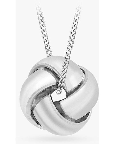 Ib&b 9ct White Gold Knot Pendant Necklace