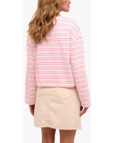 Soaked In Luxury Neo Striped Boxy T-shirt - Pink