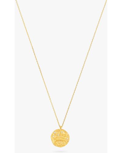 Orelia Zodiac Medallion Necklace - Metallic