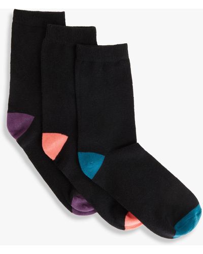 John Lewis Heel And Toe Cotton Blend Socks - Black