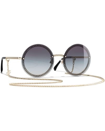 Chanel Round Sunglasses Ch4245 Gold/grey Gradient - Multicolour
