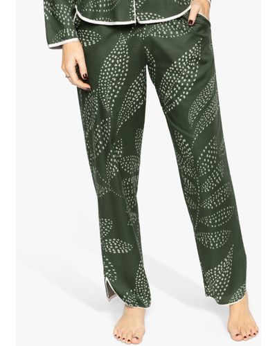 Cyberjammies Imogen Leaf Print Pyjama Bottoms - Green