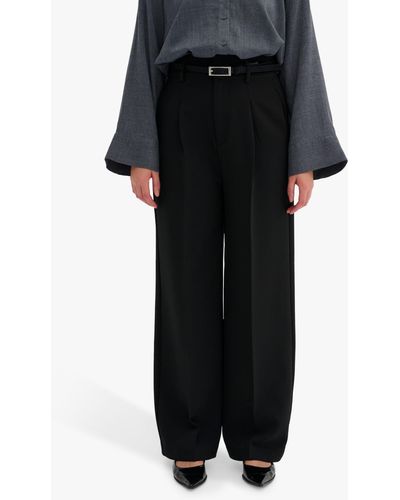 My Essential Wardrobe Tailored Wide Leg Trousers - Black