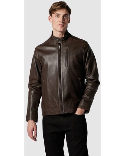 Rodd & Gunn Westhaven Goatskin Leather Jacket - Grey