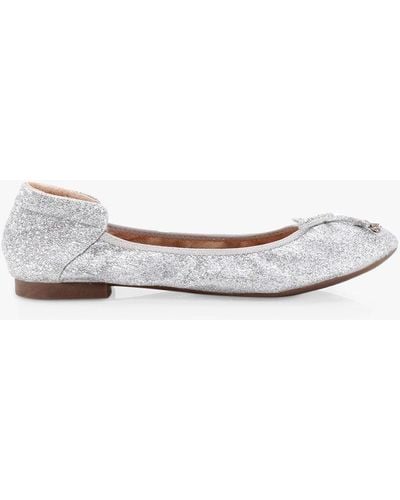 Paradox London Xailya Glitter Ballet Court Shoes - White