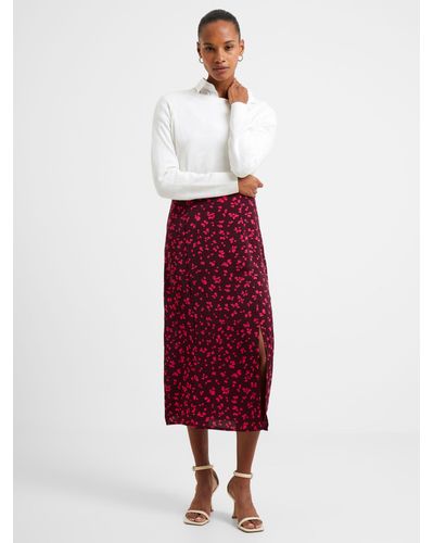 French Connection Split Skirt - Red