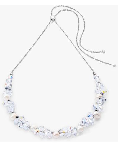 COEUR DE LION Pearl & Crystal Necklace - White