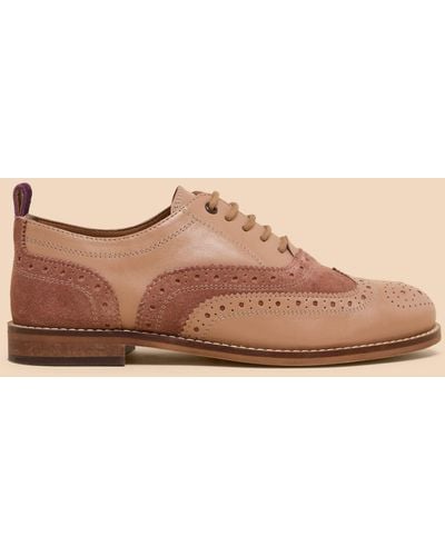 White Stuff Lace Up Leather Brogues - Brown