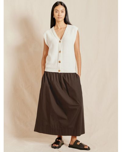 Albaray Jersey Waistband Cotton Maxi Skirt - Natural