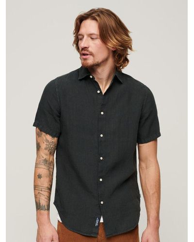 Superdry Studios Casual Linen Shirt - Black