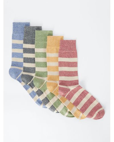 John Lewis Twist Rugby Stripe Socks - Multicolour