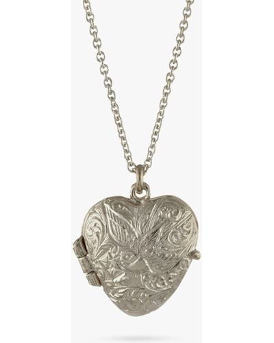 Alex Monroe Victoriana Heart Locket Necklace - White