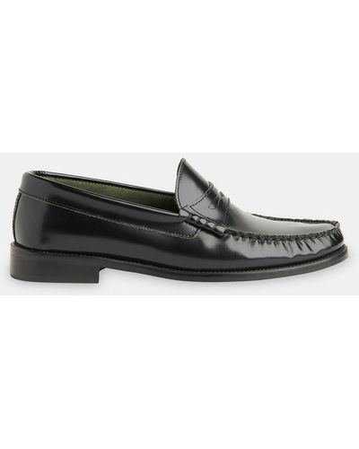 Whistles Manny Leather Loafers - Grey