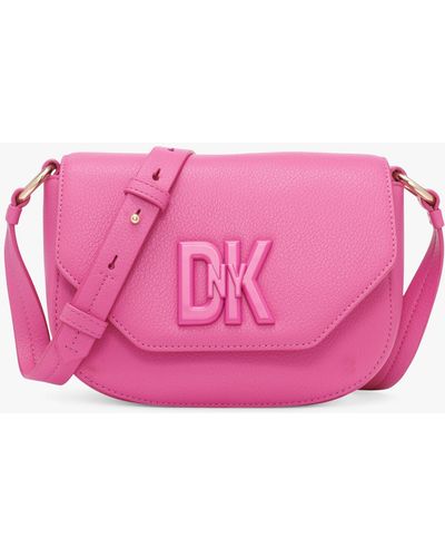 DKNY 7th Avenue Leather Cross Body Bag - Pink