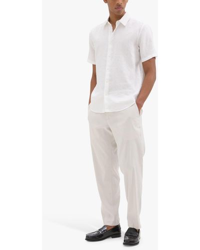 Theory Curtis Linen Blend Trousers - White
