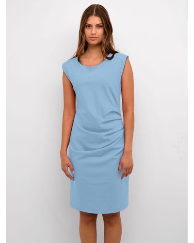 Kaffe India Sleeveless Fitted Cocktail Dress - Blue